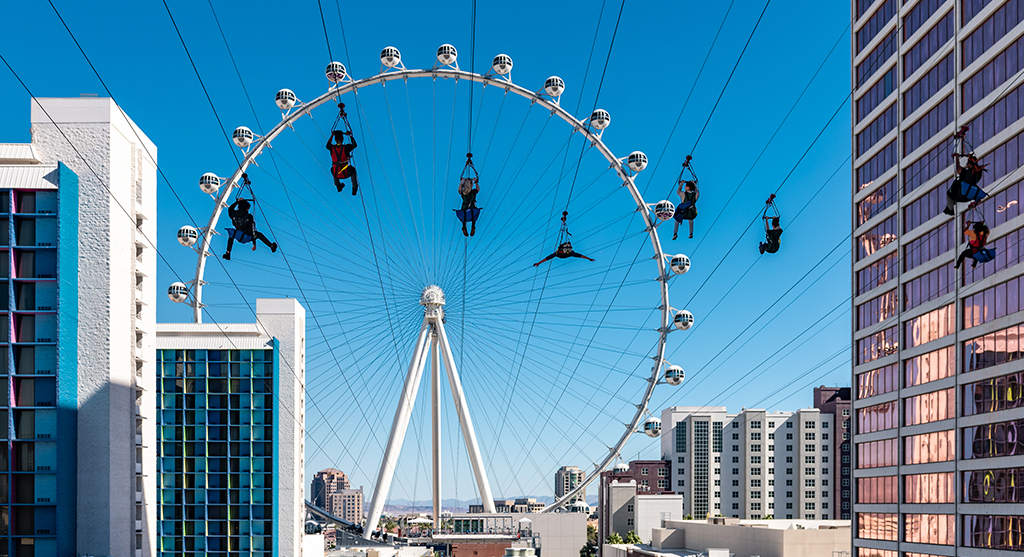 Zipline above the las vegas strip